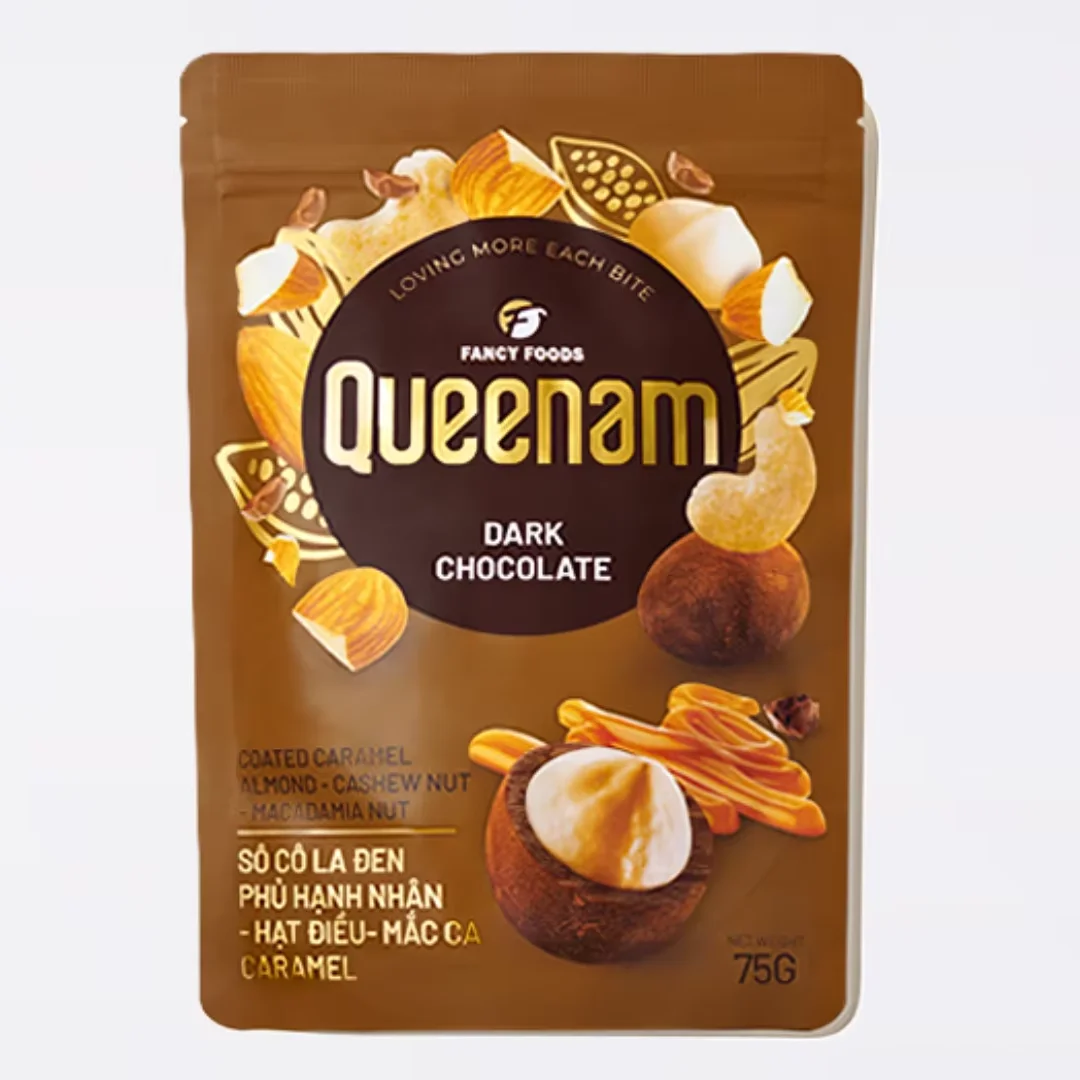 Фабрика по индивидуальному заказу Dragee OEM HALAL 75 г, карамельный миндаль, орехи макадамия кешью с темным шоколадом, хорошая цена для розничных продавцов