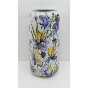 Diseño tradicional florero de metal calcomanía esmalte acabado para sala de estar hogar Decoración de mesa hecho a mano personalizado a granel - Product Image 1