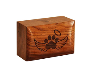 Caja de urnas funerarias de palisandro de calidad superior a precios bajos Venta caliente urnas de cremación de madera al por mayor para mascotas - Product Image 1