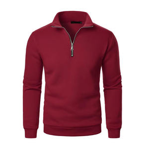 Sweat-shirt 100% coton le plus demandé automne hiver pull à demi fermeture éclair avec design doublé personnalisé sérigraphié à bas prix - Product Image 2