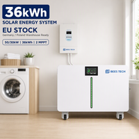 Système solaire au lithium 36 kWh 51,2 V 720 Ah avec plus de 10 000 cycles de charge, indicateur lumineux et onduleur 50 kW/30 kW pour maisonnette solaire, stock UE
