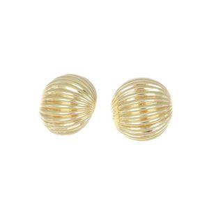 80er Jahre Qualität Made in Italy Style 18 Karat Vergoldung Silber Runde Ohr stecker für besondere Anlässe - Product Image 2