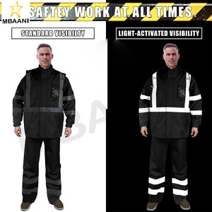<b>Hi</b>-<b>Vis</b> Reflective Safety Rain Jacket and <b>Pants</b> for Men Women Waterproof Rain Gears with Inner Mesh Lining and pocket - Product Image 5