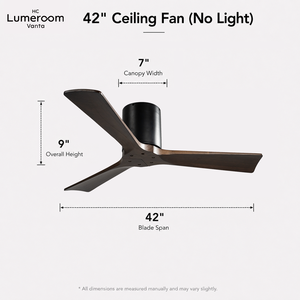 Ventilateur de plafond encastré 42 pouces sans lumière, pales en bois massif, moteur DC silencieux, télécommande, en stock aux États-Unis - Product Image 3