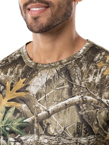 Camiseta de algodón de alta calidad para hombre, estampado de árbol Real de camuflaje de jungla personalizado para caza, senderismo, patrón sólido para cualquier condición de bosque - Product Image 5