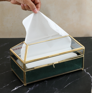 Acrylic & Brass Designer Crafts Bathroom <b>Facial</b> Napkin Holder Rectangle Acrylic Napkin Holder Durable Bathroom <b>Facial</b> <b>Tissue</b> Box - Product Image 2