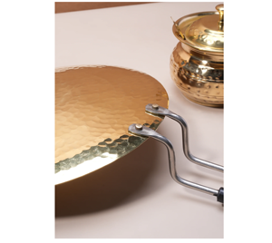 Buy Wholesale Brass Hammered Roti <b>Tawa</b> with Handle Traditional Indian <b>Tawa</b> for Making Roti Chapati Paratha Handcrafted Hammered - Product Image 6