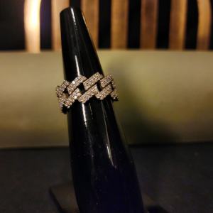 Bague unisexe en argent sterling 925 et acier inoxydable avec moissanite, design exclusif hip-hop, swag pour un usage quotidien - Product Image 1