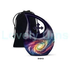 โกศสำหรับงานศพของมนุษย์ตกแต่งด้วยเถ้ากระดูกไขว้ของมนุษย์พร้อมถุงกำมะหยี่ - Product Image 4