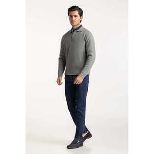 Men's Vintage <b>Cable</b> <b>Knit</b> Mohair <b>Sweater</b> for Polo with Buttons and Logo - Product Image 4