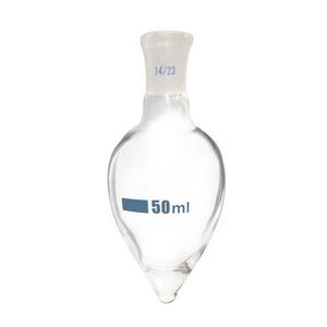 ขวดแก้วทรงลูกแพร์ขนาด 50 มล. พร้อมข้อต่อ 14/23 - Product Image 1