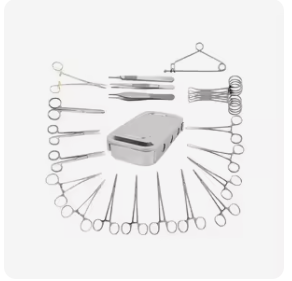 Ensemble d'instruments de microchirurgie vétérinaire : pinces hémostatiques, ciseaux chirurgicaux, seringues vétérinaires pour chiens en acier inoxydable 304 - Product Image 2