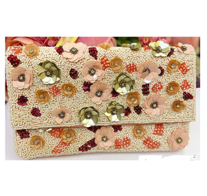 กระเป๋าแมสเซ็นเจอร์ประดับลูกปัดโบฮีเมียนทำด้วยมือของผู้หญิงกระเป๋าคลัทช์งานปาร์ตี้ตอนเย็นผ้าใบ - Product Image 2