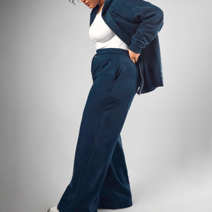 Ensemble deux pièces décontracté pour femme, survêtement de jogging, personnalisable avec logo OEM, uni, teint uni, coupe droite, longueur intégrale, pour l'hiver - Product Image 5