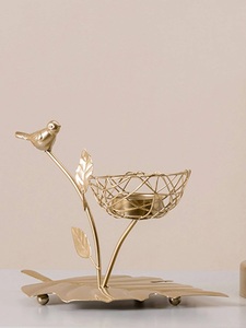 Vintage Luxury Metal Quality Gold Antique T-Light <b>Candle</b> Holder Leaf Shape Gold Antique Handmade tray <b>Candle</b> Holder for Sale - Product Image 2