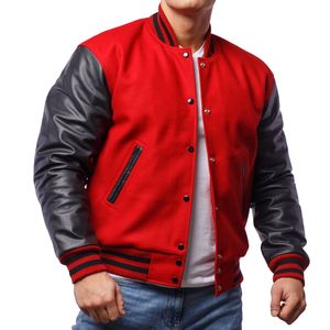 <b>Men's</b> Stand Collar Varsity College Winter Letterman <b>Jacket</b> Custom Logo Plain <b>Letters</b> Wholesale Customizable Breathable 100% - Product Image 1