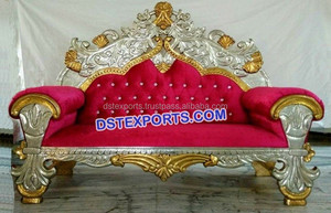 Sofá de boda para exteriores con temática encantadora, sofá nupcial para ceremonia de compromiso al aire libre, sofá de dos plazas de diseño francés para bodas hindúes, Reino Unido - Product Image 5
