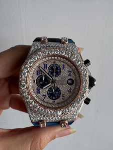 Stylish <b>Mens</b> Moissanite Diamond <b>Watch</b> Stainless Steel Hip Hop Luxury Mechanical Glass Dial - Product Image 5