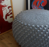 Moderner Gehäkelter Gestrickter Bodenhocker-Pouf - Anpassbare Farbe Mikrofaser Handgefertigt Wohnzimmer Schlafzimmer Outdoor Aufbewahrungshocker
