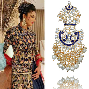 Luxury Inspired Alloy Long Drop Earrings with Bead Embellishment and Durable Base Designed for Wedding Wear Party Styling - Product Image 1