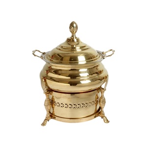 Plato para Calentar Comida con Acabado Plateado y Soportes con Recubrimiento de Polvo Negro, Portavelas para Catering, Alta Calidad - Product Image 2