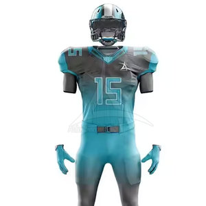 Uniforme de football américain durable en sublimation, respirant, à manches courtes, séchage rapide, tissu extensible doux pour une flexibilité et un ajustement parfaits - Product Image 5