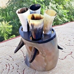 Technique de polissage élevée de qualité supérieure Artisanat naturel Support de jante en laiton poli de haute qualité pour corne à boire - Product Image 5