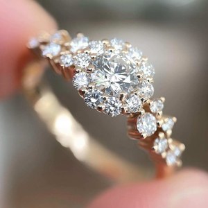 Halo 1.90 Ct VS1 CVD Lab Grown Diamond Bague de fiançailles IGI Certified Rhodium Finish Wedding Cluster Ring Created Diamond Jewelry - Product Image 2