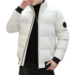 Chaqueta acolchada con cremallera de lona de Color sólido de moda Otoño Invierno para hombre con cuello levantado de técnica lavada y patrón de camuflaje - Product Image 4