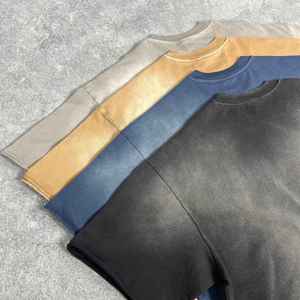 เสื้อยืดแขนสั้นพิมพ์ลายแนวสตรีทสำหรับผู้ชายเสื้อยืดโอเวอร์ไซส์สไตล์วินเทจ - Product Image 3