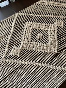 Precio barato macramé crema ganchillo comedor algodón mantel tejido a mano Boho boda camino de mesa macramé caminos de mesa - Product Image 3