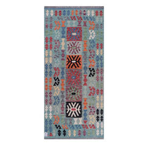 Alfombra Kilim de Maimana, Afganistán, 196 x 88 cm, Alfombras y Juegos de Alfombras - Product Image 1