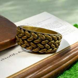 Brazalete de latón rústico vintage con diseño de trenza de latón retro, joyería Bohemia llamativa para mujer - Product Image 6