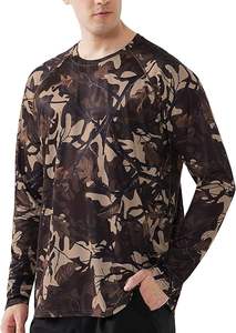 Arbre Chasse Imprimer Hommes T-shirts Manches Longues T-shirts Plus La Taille Ras Du Cou Coton Graphique T-shirt - Product Image 4