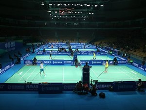 Revêtement <span class=keywords><strong>de</strong></span> sol PVC pour terrain <span class=keywords><strong>de</strong></span> <span class=keywords><strong>badminton</strong></span> intérieur BWF, texture sable cristallin, pour stades professionnels et centres d'entraînement (Série Championnat) - Product Image 3