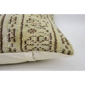 Beige Wool Kantha Patchwork <b>Pillow</b> 18x18 Inches Rustic Design Vintage Embroidered Printed Floral for Home Decor for Sofa Use - Product Image 4