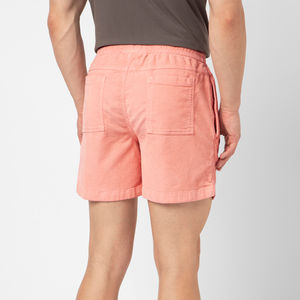 Pantalones cortos de pana de algodón con patrón sólido de verano para hombre, transpirables con bolsillos laterales, estilo informal - Product Image 3
