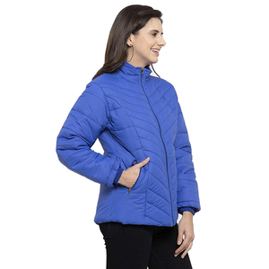 Blousons d'hiver longs sur mesure pour femmes grandes tailles, fermeture éclair, rembourrage en coton, doublure en nylon, techniques d'impression en vente - Product Image 3