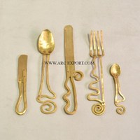 Set Peralatan Makan Dekoratif Dapur Logam Emas Polesan untuk Meja Makan, Peralatan Rumah dan Dapur, Set Peralatan Makan Terbaik yang Laris Terjual