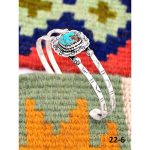Southwest Handmade No.8 Fashion <b>Cuff</b> <b>Bracelet</b> Turquoise & Sterling <b>Silver</b> Elegant & Stylish - Product Image 2