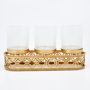 Uniquely Designed Metal Lanterns Glass <b>Candle</b> Holders & Jars for <b>Dinner</b> Room Wood Candleholders with Stylish Features - Product Image 3