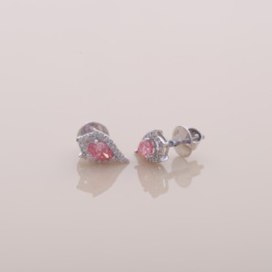 IGI Certified Lab Grown Pink Pear Shape Diamond Halo Stud <b>Earrings</b> 14K Yellow / White / Rose Gold Designer <b>Earrings</b> - Product Image 2