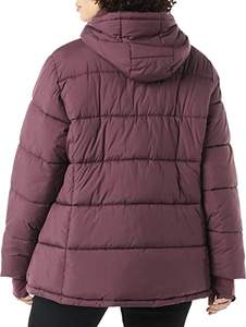Veste matelassée unisexe personnalisée avec logo, taille plus, hiver 2025, col montant à capuche, écologique, respirante, imperméable, coupe-vent - Product Image 2