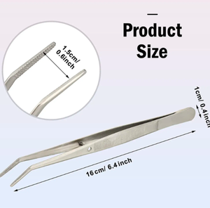 อุปกรณ์ต่อขนตาปลอมแหนบต่อขนตาสำหรับกำจัดขนคิ้วแบบโค้งทำจากสเตนเลสอย่างมืออาชีพ - Product Image 6