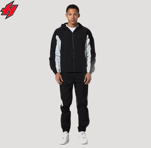 High Street Windbreaker Chándal Hombres logotipo personalizado Bordado Nylon Chaqueta Jogger Conjuntos 2 piezas Outwear Set Chándal Trajes - Product Image 1