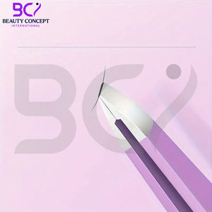 Pince à épiler violette en acier inoxydable à pointe inclinée, durable, pour la précision de la mise en forme des sourcils, outil d'épilation pour la maison et les salons de beauté - Product Image 3