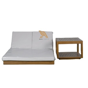 Design minimaliste piscine chaise longue jardin Villa teck bois cadre matériel tous temps tissu imperméable pour la décoration de parc - Product Image 1