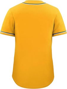 Camiseta de Béisbol Lisa para Hombre y Mujer, Personalizable, Estilo Hip Hop, con Botones - Product Image 3