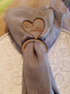 Elegant vintage <b>wooden</b> <b>napkin</b> <b>ring</b> for rustic holiday parties wedding dining farmhouse style table decor - Product Image 5