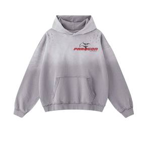 Sweat à capuche doux délavé à l'acide pour homme Pull surdimensionné Top vintage - Product Image 6